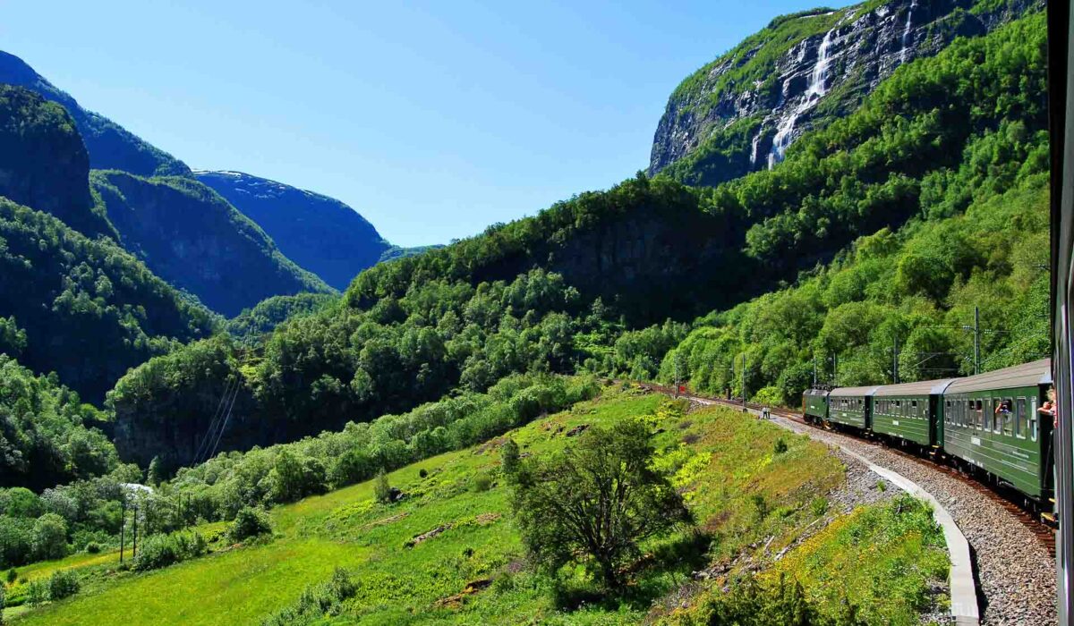 Flåm Railway, Norway. View from the train.