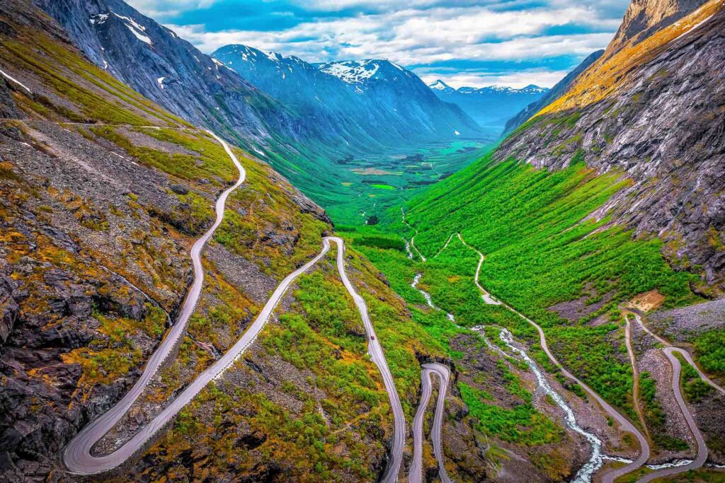 Trollstigen or Trolls road is a serpentine mountain road in Rauma Municipality in Norway.