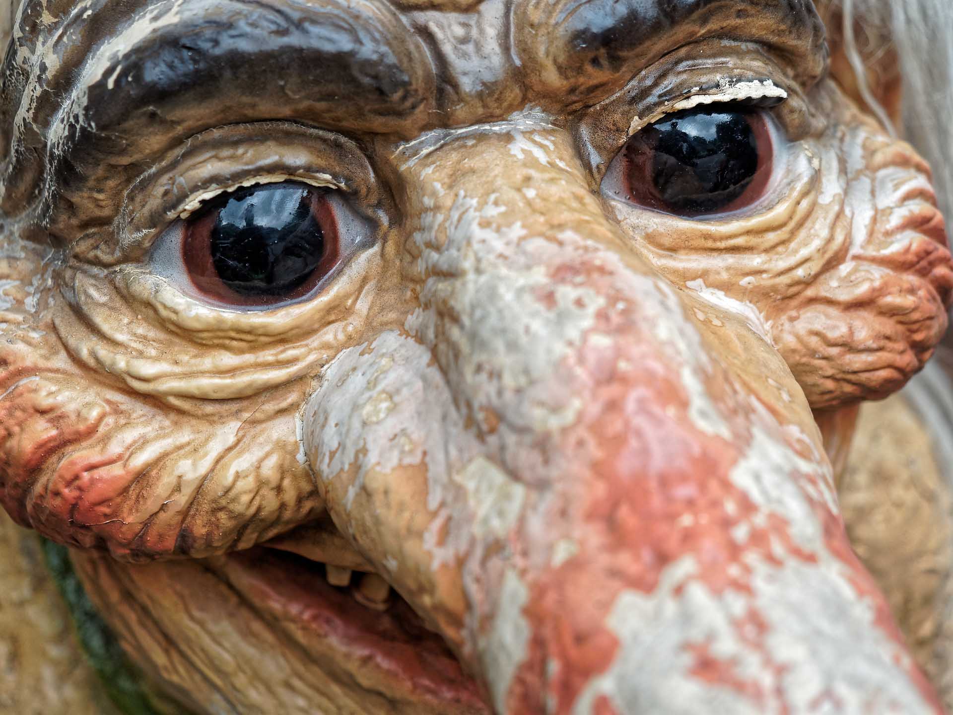 The Western Fjords 16 Closeup of troll face norwegian character statue